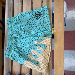 Kids Patterned Shorts - Green and Orange